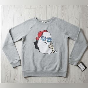 NEW! Grayson Threads Gray Santa Graphic Crewneck Sweater sz Small NWT